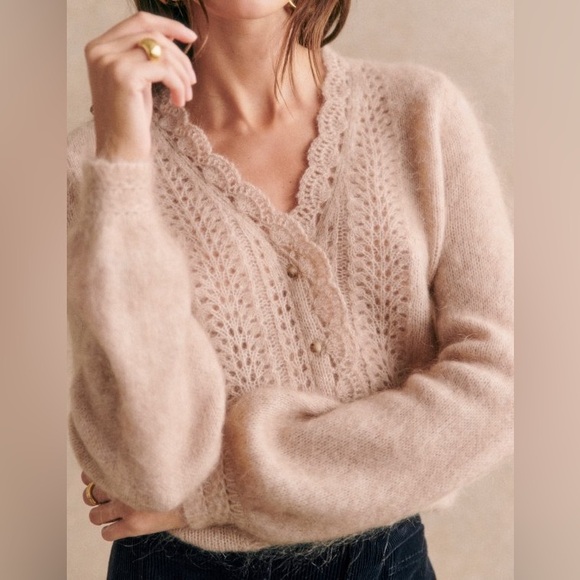 Sezane Sweaters - Sezane Angelie Cardigan Light Beige - Size XS